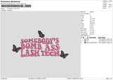 Somebody Text 02 Embroidery File 6 sizes