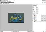 Robot Blue Embroidery File 6 sizes