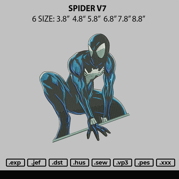 Spider V7 Embroidery File 6 sizes