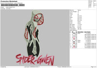 Spider Gwen Embroidery File 6 sizes