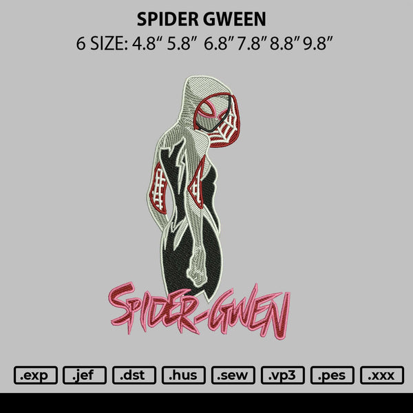 Spider Gwen Embroidery File 6 sizes