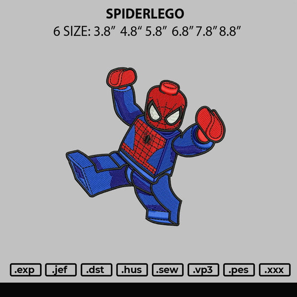 Spiderlego Embroidery File 6 sizes