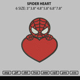 Spider Heart Embroidery File 6 sizes