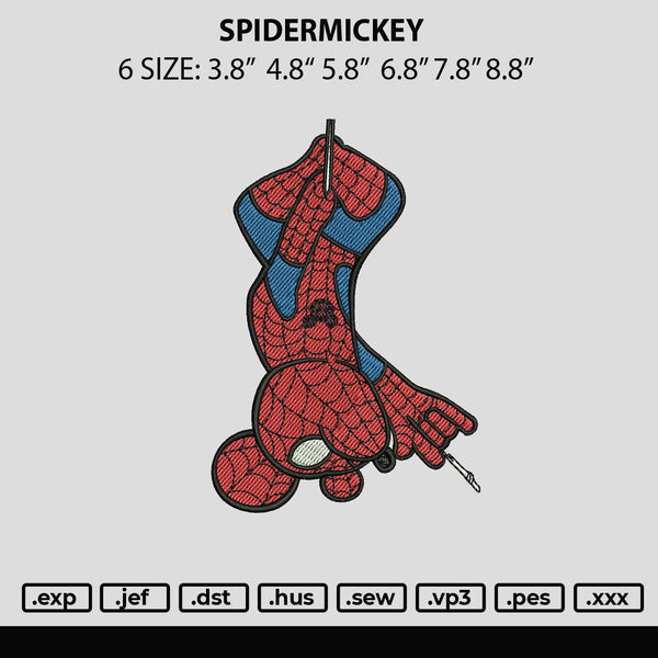 Spidermickey Embroidery File 6 sizes