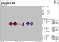 Spidey Heads Embroidery File 6 sizes