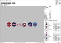 Spidey Heads Embroidery File 6 sizes