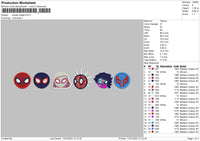 Spidey Heads Embroidery File 6 sizes