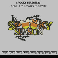 Spooky Season 23 Embroidery File 6 sizes