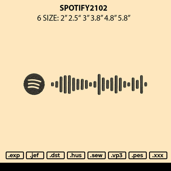 Spotify2102 Embroidery File 6 sizes