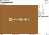 Spotify Brown Embroidery File 6 sizes