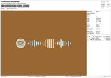 Spotify Brown Embroidery File 6 sizes