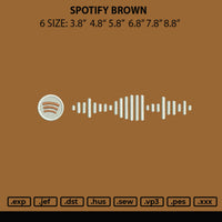 Spotify Brown Embroidery File 6 sizes