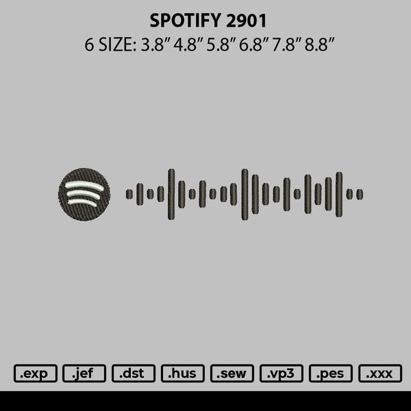 Spotify 2901 Embroidery File 6 sizes