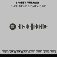 Spotify Run Away Embroidery