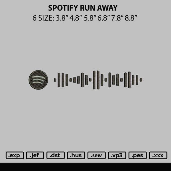 Spotify Run Away Embroidery