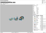 Squirtle Evolution EMbroidery File 6 sizes