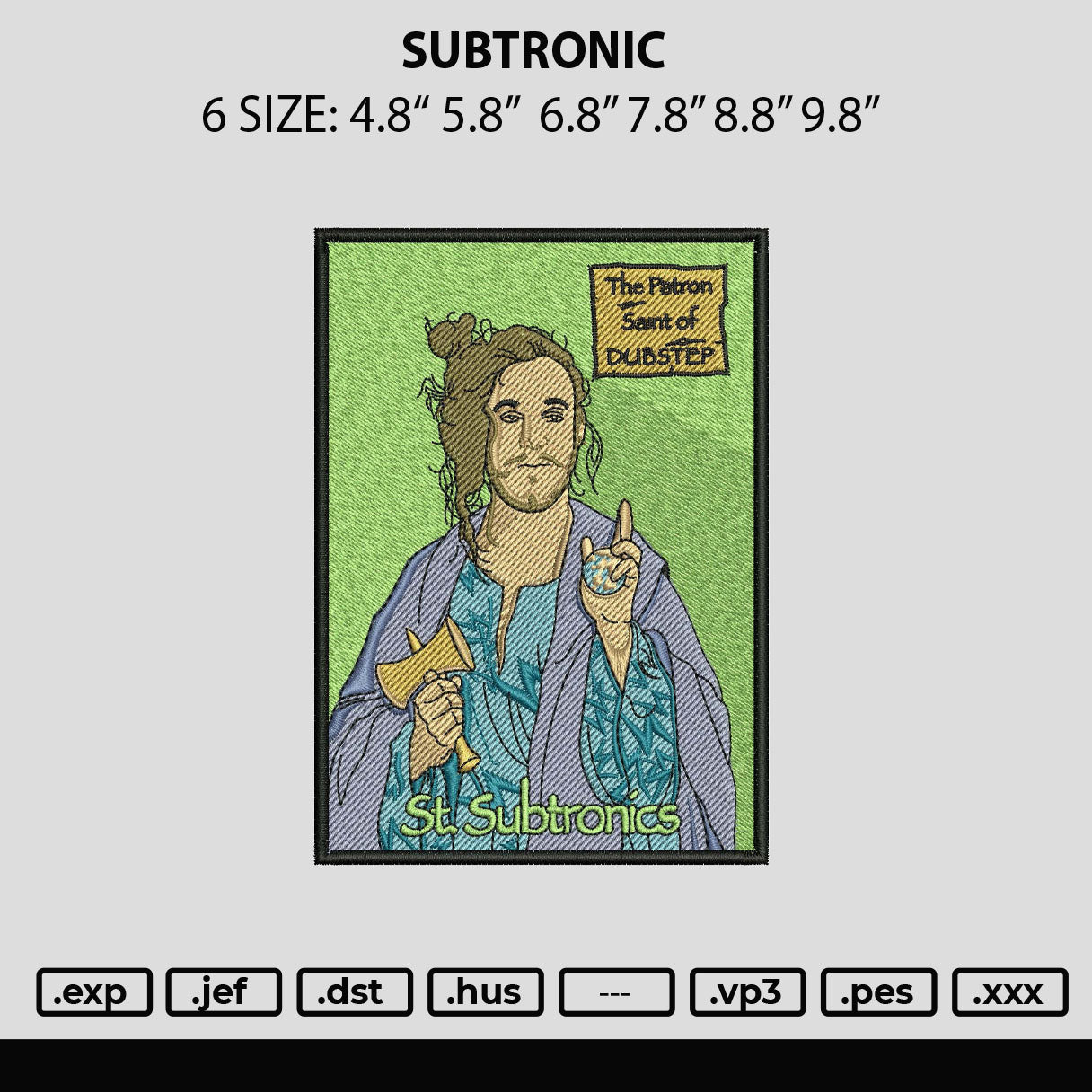 Subtronic Embroidery File 6 sizes â embrostudio