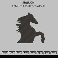 Stallion Embroidery File 6 sizes
