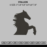 Stallion Embroidery File 6 sizes