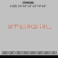 Stargirl Embroidery File 6 sizes