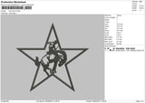 Star Horse Embroidery File 6 sizes