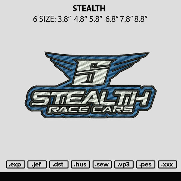 Stealth Embroidery file 6 sizes