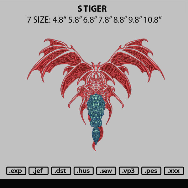 S Tiger Embroidery