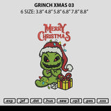 Grinch Xmas 03 Embroidery File 6 sizes