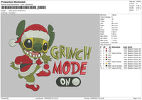 Grinch Mode Embroidery  File 6 sizes