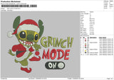 Grinch Mode Embroidery  File 6 sizes