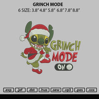 Grinch Mode Embroidery  File 6 sizes