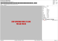 Stop Text Embroidery File 6 sizes