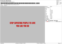 Stop Text Embroidery File 6 sizes