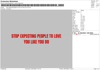 Stop Text Embroidery File 6 sizes