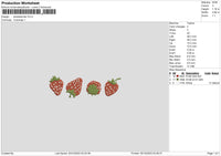 Strawberries Embroidery File 6 sizes