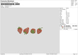 Strawberries Embroidery File 6 sizes