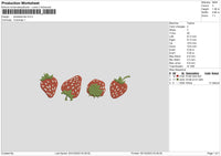 Strawberries Embroidery File 6 sizes