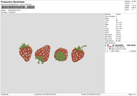 Strawberries Embroidery File 6 sizes