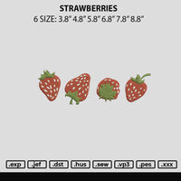 Strawberries Embroidery File 6 sizes