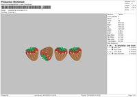 Strawberry Choco Embroidery File 6 sizes