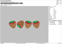 Strawberry Choco Embroidery File 6 sizes