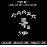 Stars 2212 Embroidery File 6 sizes