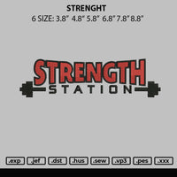 Strenght Embroidery File 6 Sizes