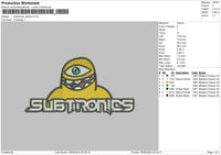 Subtronics Yellow Embroidery File 6 sizes