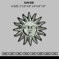 Sun Bw Embroidery File 6 sizes