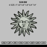 Sun Bw Embroidery File 6 sizes