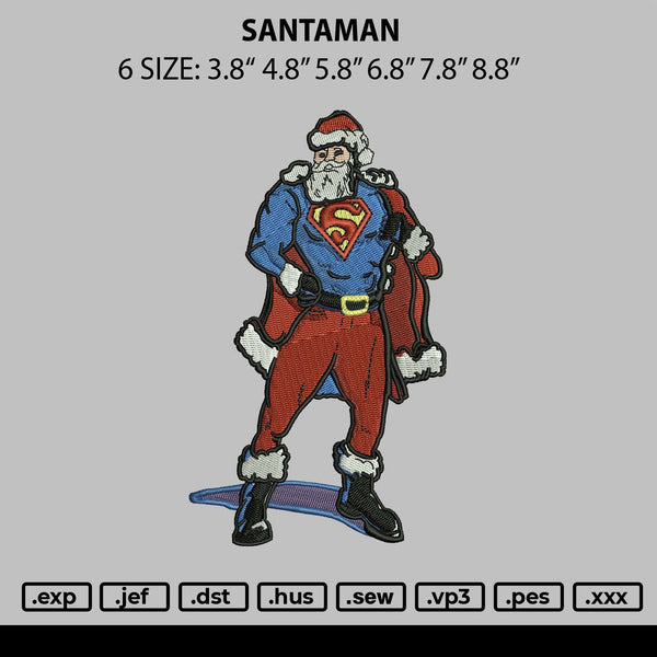 Santaman Embroidery File 6 sizes