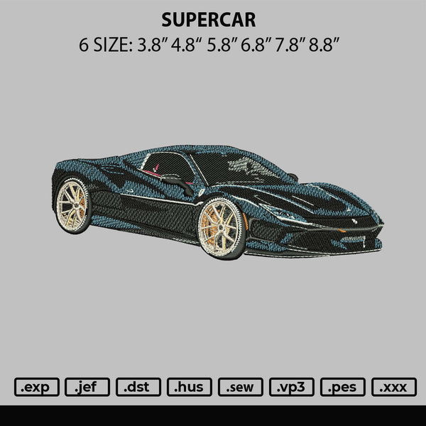 Supercar Embroidery