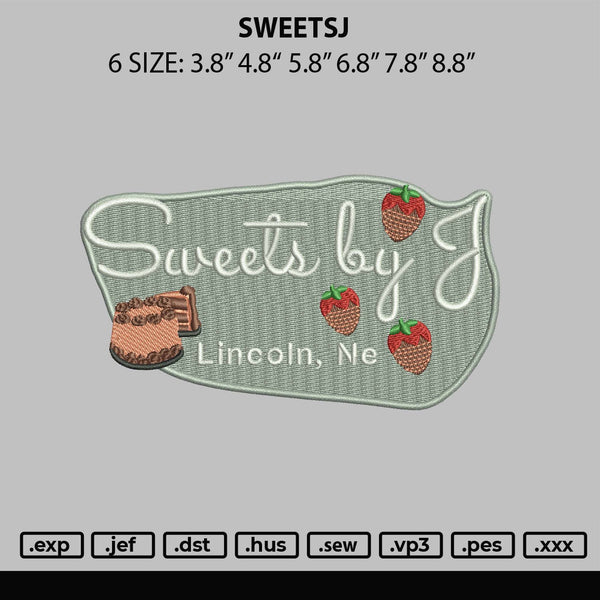 Sweetsj Embroidery File 6 sizes