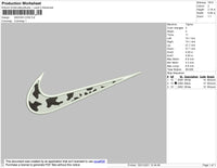 swoosh force 1 cow Embroidery